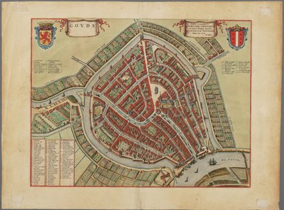 Map of the City of Gouda, ca 1650 by Joh. Blaeu